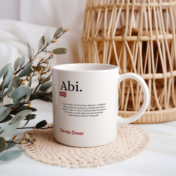Personalisierte Lugat Keramiktasse „Abi“ – Osmanisch & Türkisch