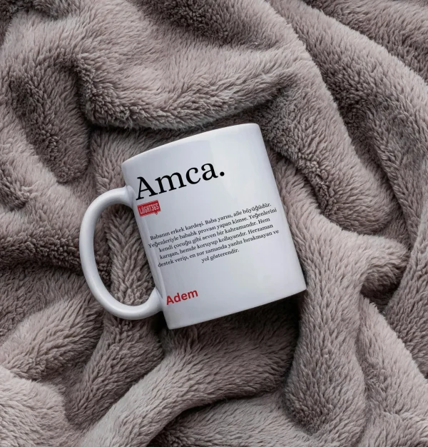 Personalisierte Lugat Keramiktasse „Amca“ – Osmanisch & Türkisch