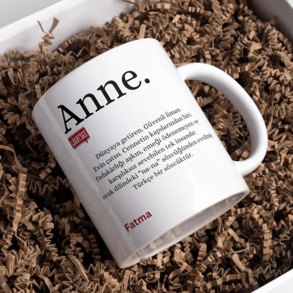 Personalisierte Lugat Keramiktasse „Anne“ – Osmanisch & Türkisch