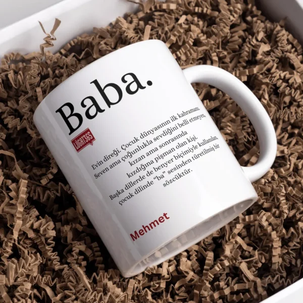 Personalisierte Lugat Keramiktasse „Baba“ – Osmanisch & Türkisch