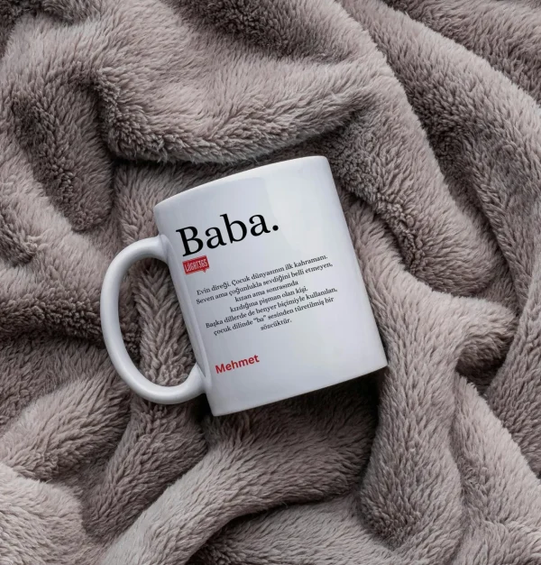 Personalisierte Lugat Keramiktasse „Baba“ – Osmanisch & Türkisch
