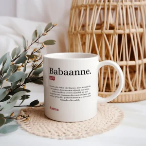 Personalisierte Lugat Keramiktasse „Babaanne“ – Osmanisch & Türkisch