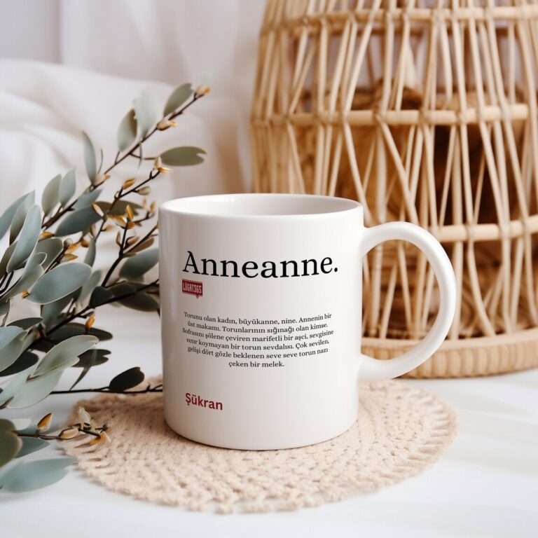 Personalisierte Lugat Keramiktasse „Anneanne“ – Osmanisch & Türkisch