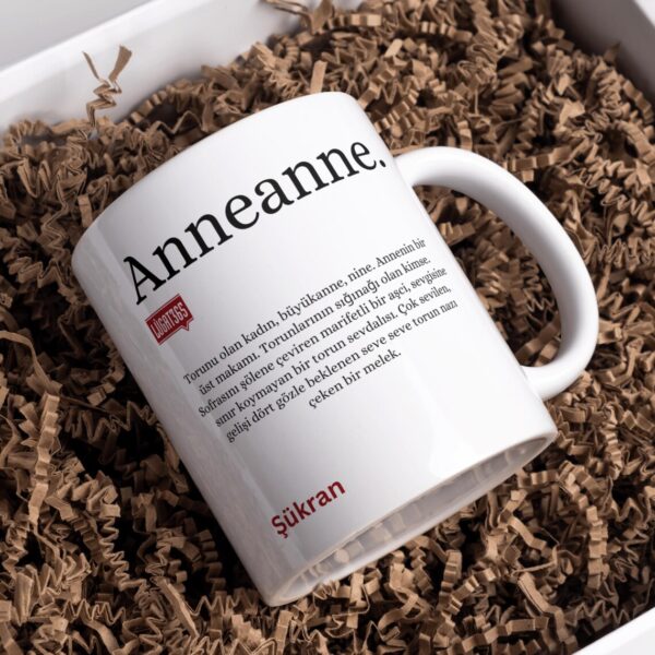 Personalisierte Lugat Keramiktasse „Anneanne“ – Osmanisch & Türkisch