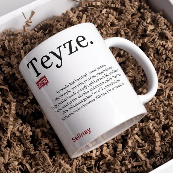 Personalisierte Lugat Keramiktasse „Teyze“ – Osmanisch & Türkisch