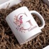 Personalisierte Tasse mit Initiale und Name – verziert mit blumigem Dekor in Rosa