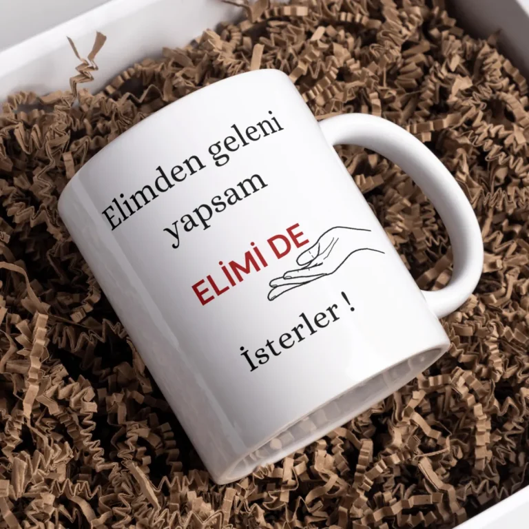 Keramiktasse „Elimden Geleni Yapsam Elimi de İsterler“