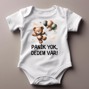 100% Baumwolle (3) Babybody Türkisch – „Panik yok Dedem var!“