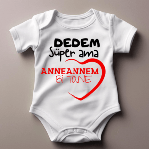 100% Baumwolle (2) Babybody Türkisch – „Dedem süper ama Anneannem bi tane“
