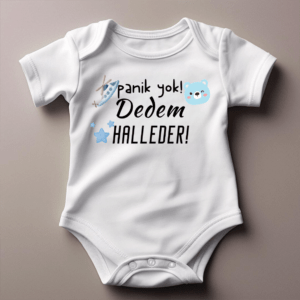 100% Baumwolle (8) Babybody Türkisch – „Panik yok Dedem halleder!“